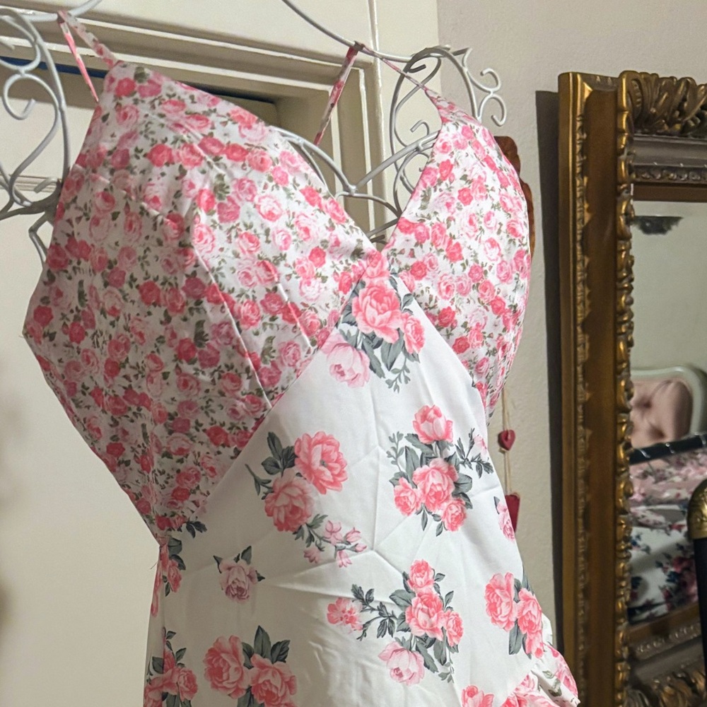 Floral Maxi Dress with Lace Detail